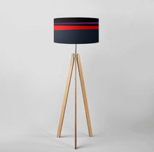 Load image into Gallery viewer, Drum Lampshade, Winter Sunset Field design, 45cm (18") diameter, featuring a vivid snowy landscape with sunset glow, ideal for decor enthusiasts