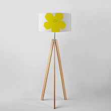 Load image into Gallery viewer, Handmade yellow flower print lampshade, diameter 18 inch