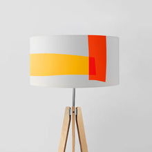 Load image into Gallery viewer, Yellow and orange striped drum lampshade 45cm modern lighting