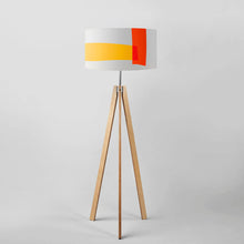 Load image into Gallery viewer, Bold yellow and orange stripes drum lampshade 45cm decor