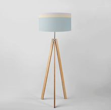 Load image into Gallery viewer, Large drum lampshade with pastel stripe design, 18 inch