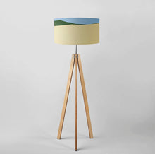 Load image into Gallery viewer, Sand Cliff Drum Lampshade, 18-inch (45cm) diameter, displaying a striking desert cliff landscape with earthy hues, suited for stylish lighting