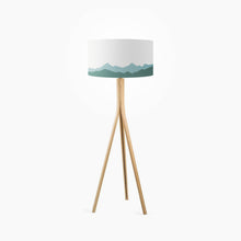 Load image into Gallery viewer, Limited Edition The Alps Mountains Lampshade, 35cm (14") wide, showcasing a stunning alpine scene with crisp whites and blues, ideal for modern interiors