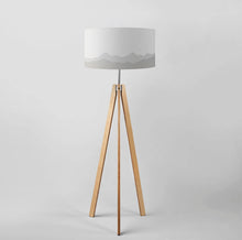 Load image into Gallery viewer, Large 18 inch monochrome Alps landscape drum lampshade, contemporary design