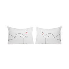Load image into Gallery viewer, Birds in Love housewife pillowcases pair, romantic cotton bedding