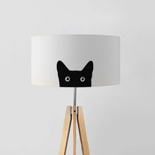 Load image into Gallery viewer, Black cat drum lampshade 45cm handmade animal design
