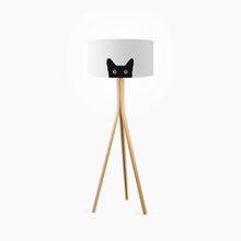 Load image into Gallery viewer, Black Cat Drum Lampshade, 14-inch (35cm) diameter, displaying a stylish black cat graphic with bold contrasts, suited for cosy lighting
