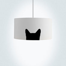 Load image into Gallery viewer, Whimsical black cat design drum lampshade 18 inch
