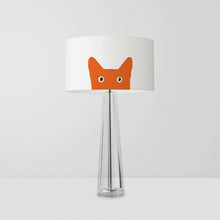 Load image into Gallery viewer, Ginger Cat drum lampshade 25cm, handmade feline-themed lighting