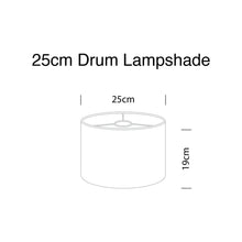 Load image into Gallery viewer, 25cm drum lampshade dimensions illustration showing circular design