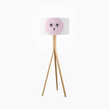 Load image into Gallery viewer, Medium 14 inch Pink Dog fabric drum lampshade, playful pet motif shade