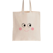 Load image into Gallery viewer, Girl Eyes cotton tote bag, eco-friendly reusable shopper