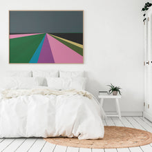 Load image into Gallery viewer, Field artwork print, geometric landscape design, limited edition 100