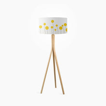 Load image into Gallery viewer, Limited Edition Yellow Flowers with Spikes Lampshade, 35cm (14") wide, showcasing a bold floral pattern with yellow blooms and spikes, ideal for modern interiors