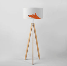Load image into Gallery viewer, Hand-painted 18 inch fox print drum lampshade