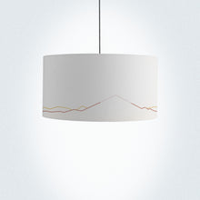 Load image into Gallery viewer, Fuji Mount Drum Lampshade, 16-inch (40cm) diameter, displaying a striking mountain vista with rich natural tones, suited for stylish lighting