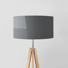 Load image into Gallery viewer, Greys Drum Lampshade, 18-inch (45cm) diameter, displaying a sophisticated grey abstract design, suited for stylish lighting