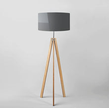 Load image into Gallery viewer, Drum Lampshade, Greys design, 45cm (18") diameter, featuring a chic monochromatic pattern with grey hues, ideal for decor enthusiasts
