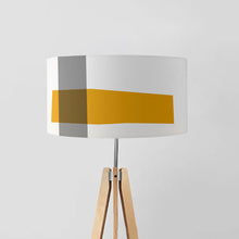 Load image into Gallery viewer, Grey and mustard colour mix drum lampshade, 45cm handmade lighting