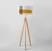 Load image into Gallery viewer, Grey mustard two tone drum lampshade, contemporary home decor