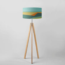 Load image into Gallery viewer, Harvest Drum Lampshade, 18-inch (45cm) diameter, displaying a bountiful harvest landscape with vivid colours, suited for cozy lighting
