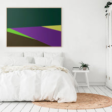 Load image into Gallery viewer, Lavender Field' Art Print, limited edition of 100, capturing a peaceful lavender landscape with vivid purples, perfect for modern interiors