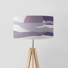 Load image into Gallery viewer, Purple Marble Pattern Drum Lampshade, 45cm (18") diameter, featuring a luxurious marble design with vibrant purple accents, perfect for home decor