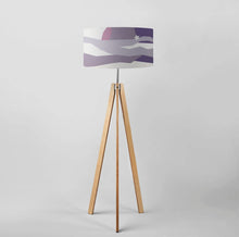 Load image into Gallery viewer, Purple Marble Pattern Drum Lampshade, 18-inch (45cm) diameter, displaying an elegant marble effect with rich purple hues, suited for chic lighting