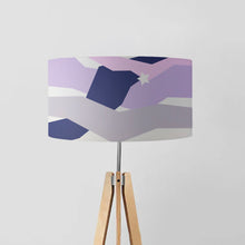 Load image into Gallery viewer, Marble with Grey Pattern Drum Lampshade, 45cm (18") diameter, featuring an elegant marble design with subtle grey accents, perfect for home decor