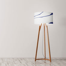 Load image into Gallery viewer, Melting Glacier Drum Lampshade, 40cm (16") diameter, featuring a striking glacier scene with cool blue tones, perfect for home decor