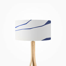 Load image into Gallery viewer, Melting Glacier Drum Lampshade, 35cm (14") diameter, featuring a striking glacier scene with cool blue tones, perfect for home decor