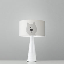 Load image into Gallery viewer, Dog drum lampshade 25cm, handmade animal print lighting
