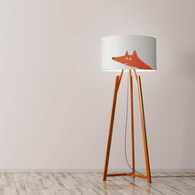 Load image into Gallery viewer, Fox Drum Lampshade, 40cm (16") diameter, featuring a charming fox illustration with warm orange tones, perfect for home decor