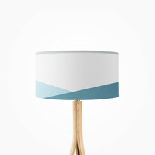 Load image into Gallery viewer, Ocean Drum Lampshade, 35cm (14") diameter, featuring a serene ocean wave design with vibrant blues, perfect for home decor