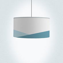 Load image into Gallery viewer, Drum Lampshade, Ocean design, 35cm (14") diameter, featuring a mesmerizing sea motif with blue gradients, ideal for decor enthusiasts