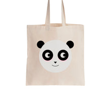 Load image into Gallery viewer, Panda Recycled Cotton Tote Bag, featuring a cute panda print on eco-friendly recycled cotton material, perfect for sustainable shopping and daily carry