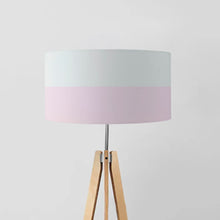 Load image into Gallery viewer, Grey and rose pastel lines drum lampshade 45cm modern design