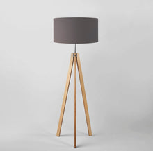 Load image into Gallery viewer, Custom anthracite fabric lampshade, unique handcrafted home light