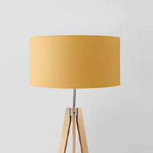 Load image into Gallery viewer, Mustard Plain Drum Lampshade, 45cm (18") diameter, featuring a vibrant solid mustard yellow color, perfect for home decor