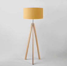 Load image into Gallery viewer, Custom mustard fabric lampshade, unique handcrafted home light