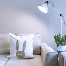 Load image into Gallery viewer, 50x50 cm rabbit print cushion cover, cozy cotton pillow for sofa or bed