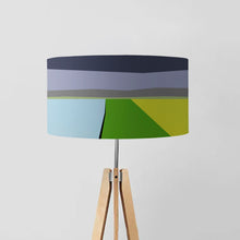 Load image into Gallery viewer, Rhine River Drum Lampshade, 45cm (18") diameter, featuring a serene Rhine River landscape with flowing waters, perfect for home decor