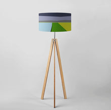 Load image into Gallery viewer, Rhine River Drum Lampshade, 18-inch (45cm) diameter, displaying a peaceful Rhine River view with vibrant natural tones, suited for elegant lighting