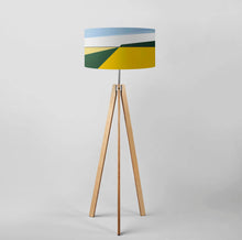 Load image into Gallery viewer, Large 18 inch Summer Harvest fabric drum lampshade, harvest-inspired design