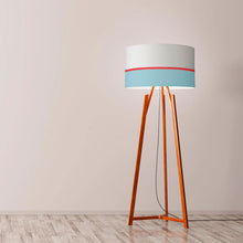 Load image into Gallery viewer, Sunset at Sea Drum Lampshade, 40cm (16") diameter, featuring a vibrant ocean sunset with warm orange and pink hues, perfect for home decor