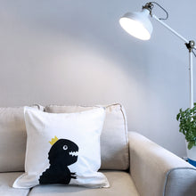 Load image into Gallery viewer, Cotton cushion 20x20 inches with T-Rex dinosaur design, soft throw pillow
