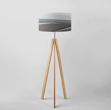 Load image into Gallery viewer, Large 18 inch Winter fabric drum lampshade, contemporary design
