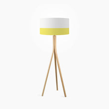 Load image into Gallery viewer, Decorative Yellow Line drum lampshade, 35cm diameter contemporary home decor