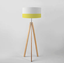 Load image into Gallery viewer, Contemporary yellow stripe drum lampshade 45cm lighting